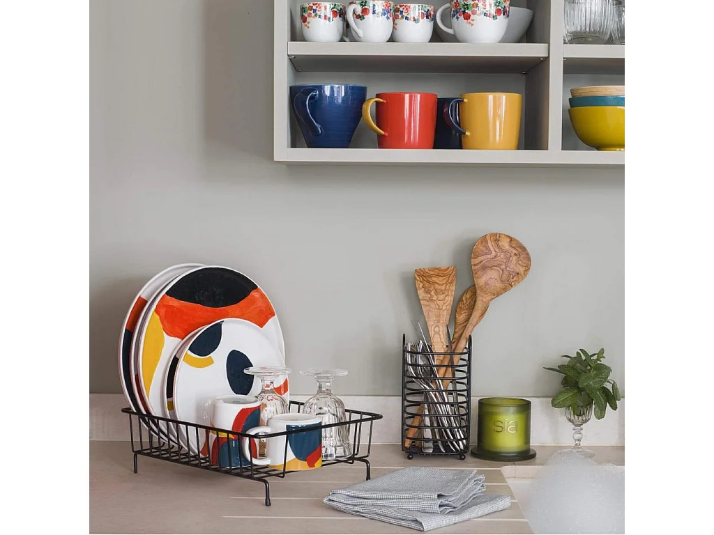 Habitat - Pot à ustensiles en métal - Noir - Mikado