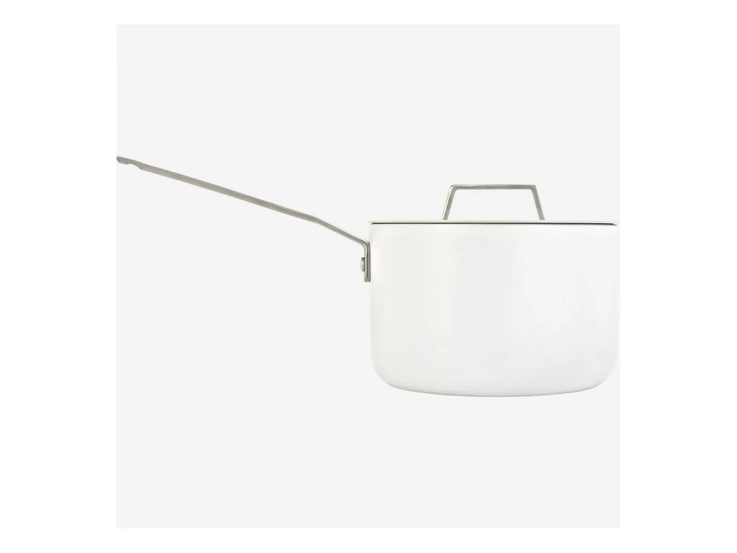 Habitat - Casserole avec couvercle 18 cm en aluminium extérieur blanc et revêtement intérieur céramique - Denver II