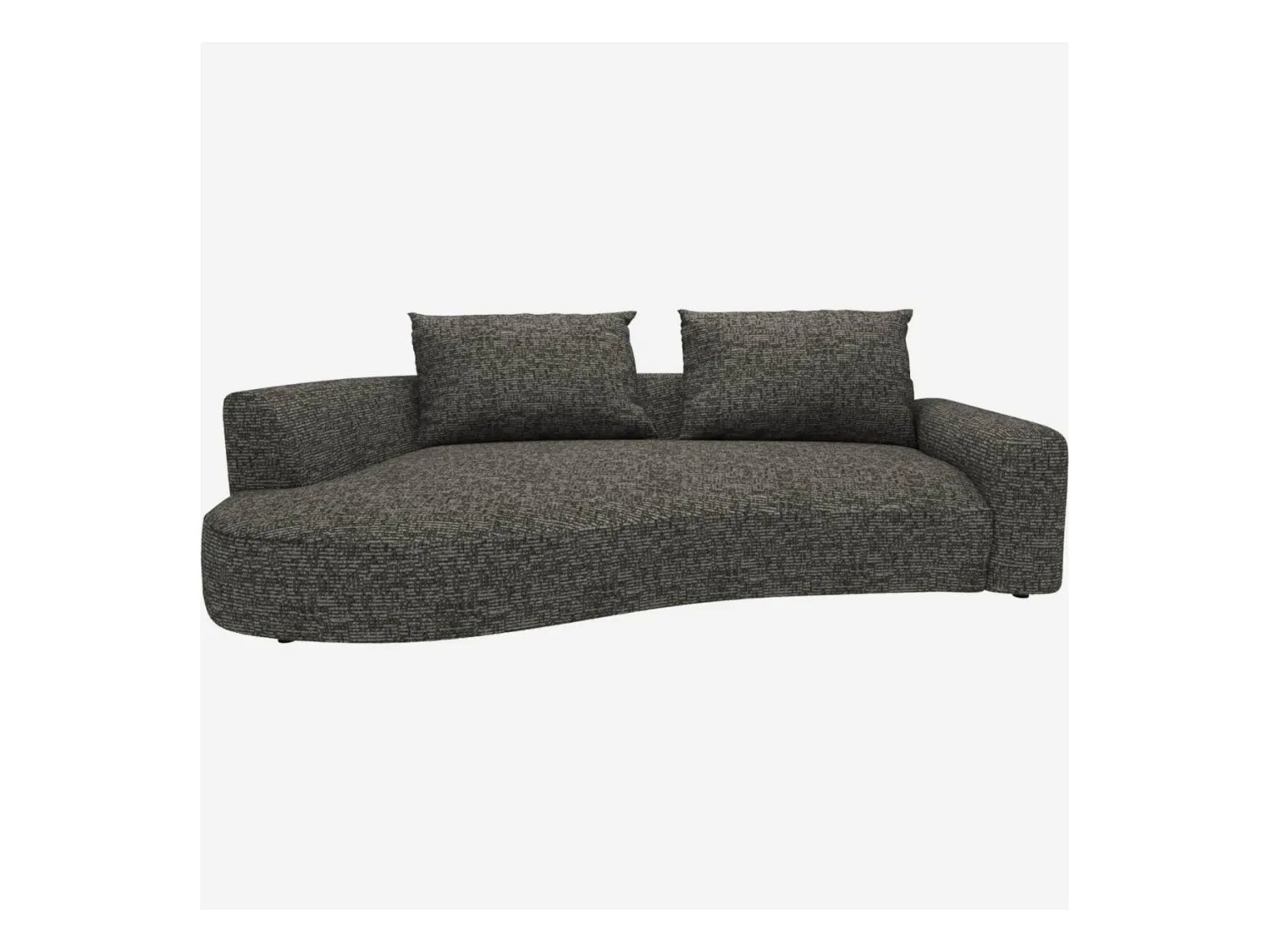 Habitat - Canapé d'angle gauche de forme organique en tissu Alba - Gris nuage  - Catane
