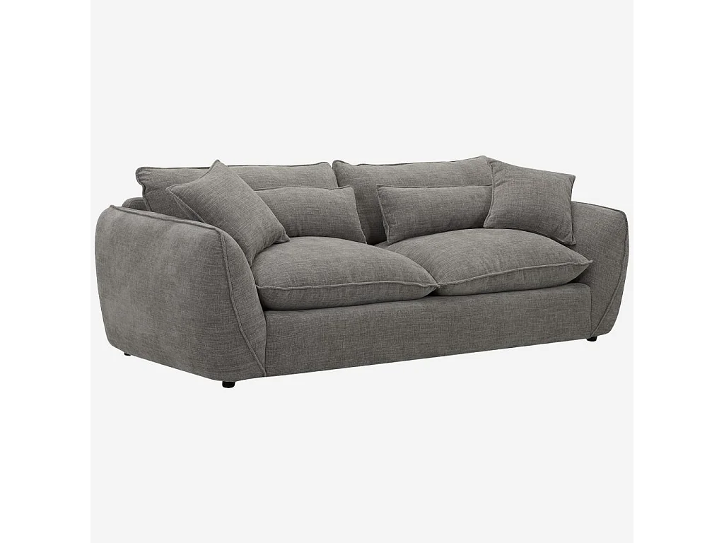 Habitat - Canapé 4 places déhoussable en tissu garni de plumes - Gris ardoise - Oryel