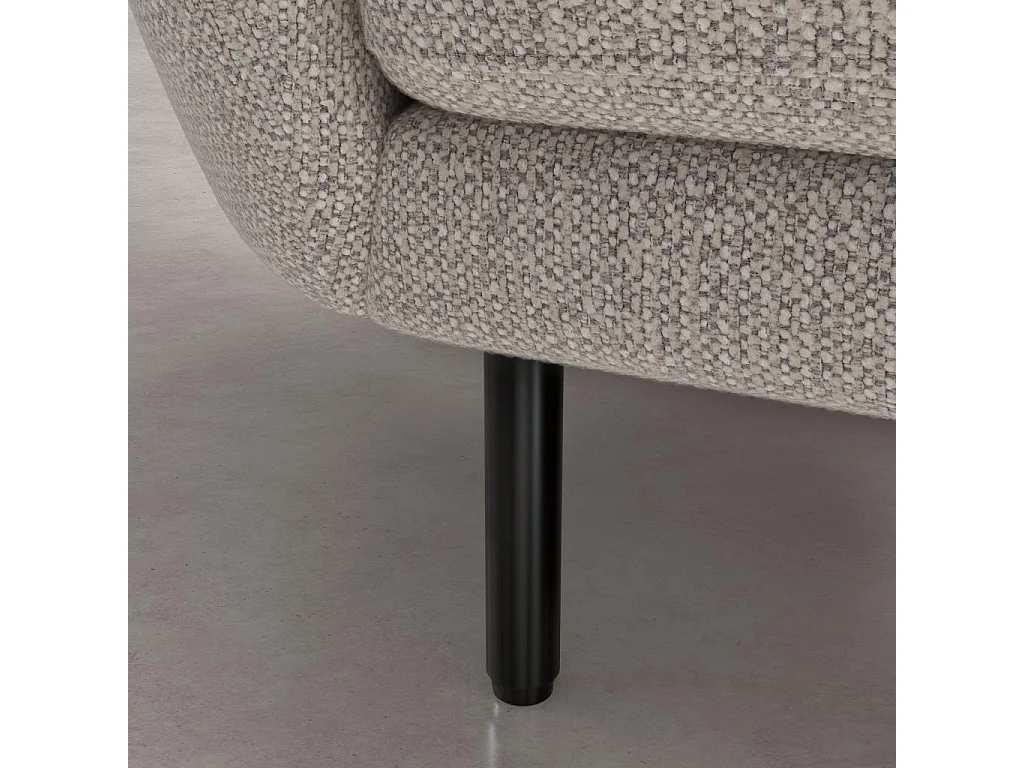 Habitat - Canapé d'angle droit déhoussable en tissu et dossier garni de plumes - Écru mélangé - Design by Federica Francini - Velia