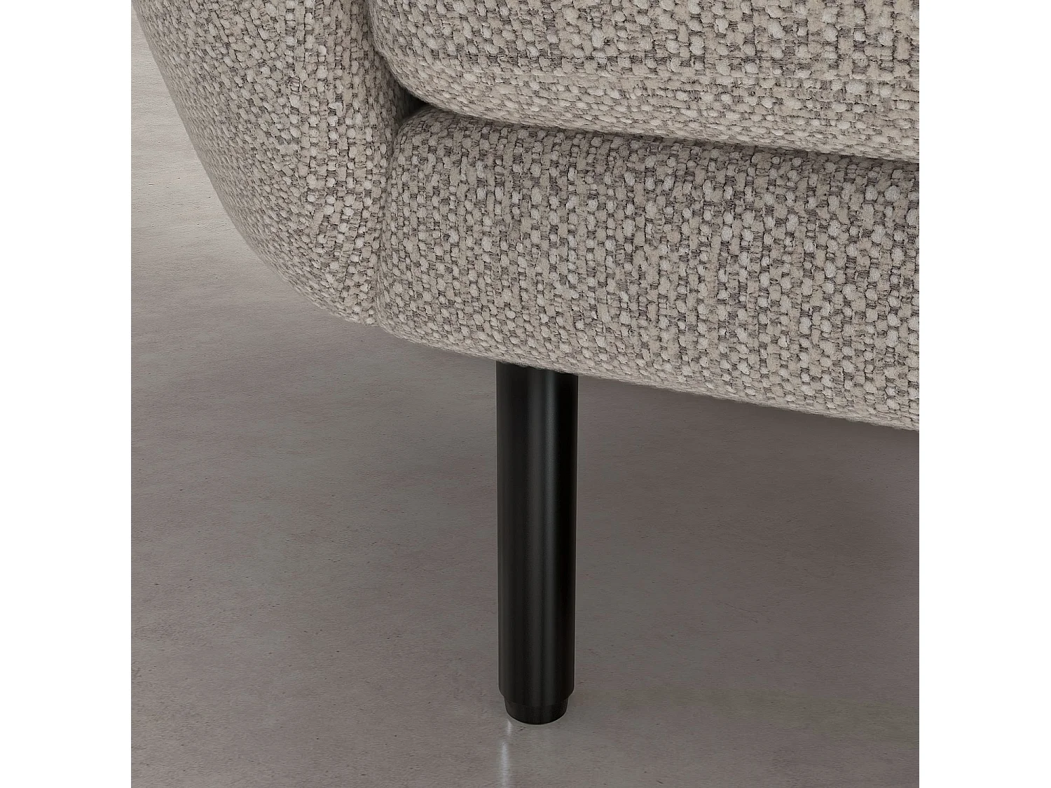 Canapé d'angle droit en tissu et dossier déhoussable garni de plumes - Écru mélangé - Design by Federica Francini