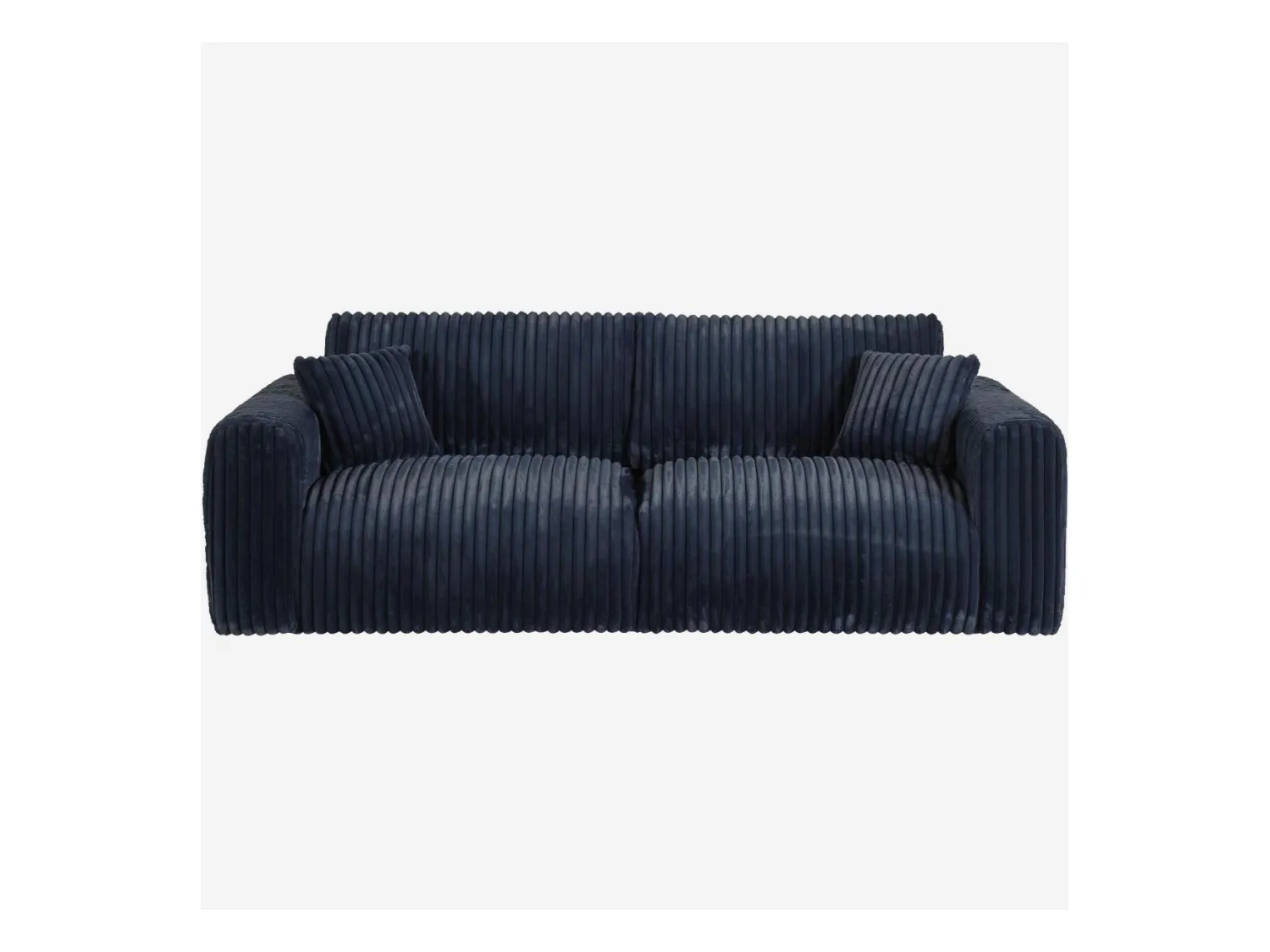 Habitat - Canapé 4 places en tissu côtelé - Bleu nuit - Aleya
