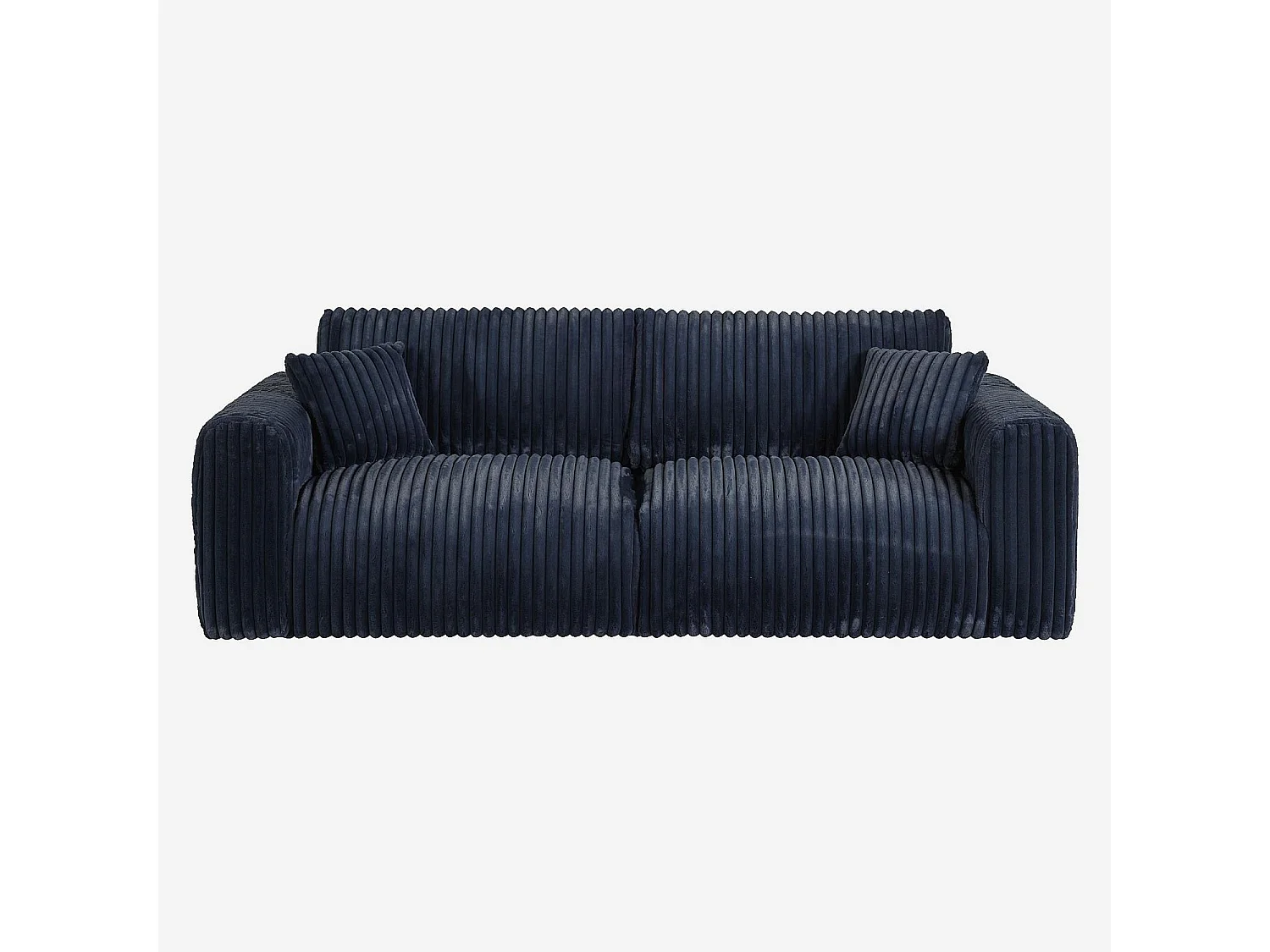 Habitat - Canapé 4 places en tissu côtelé - Bleu nuit - Aleya