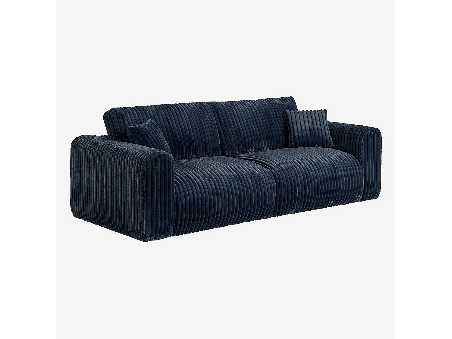 Habitat - Canapé 4 places en tissu côtelé - Bleu nuit - Aleya