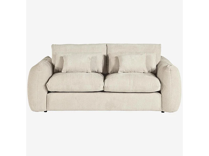 Habitat - Canapé 3 places en tissu chenille - Écru - Glenna