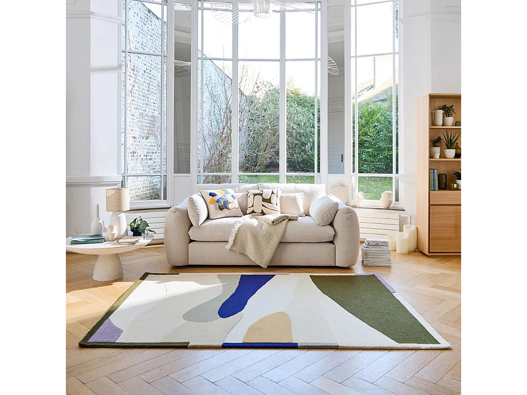 Habitat - Canapé 3 places en tissu chenille - Écru - Glenna