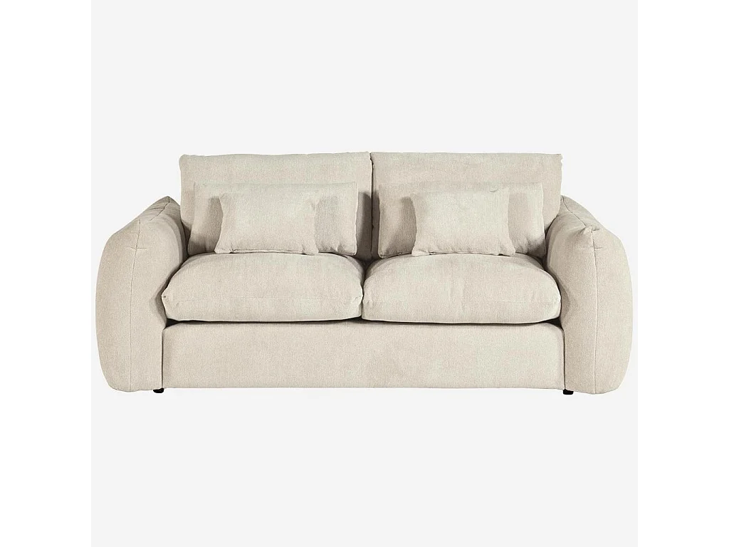 Habitat - Canapé 3 places en tissu chenille - Écru - Glenna