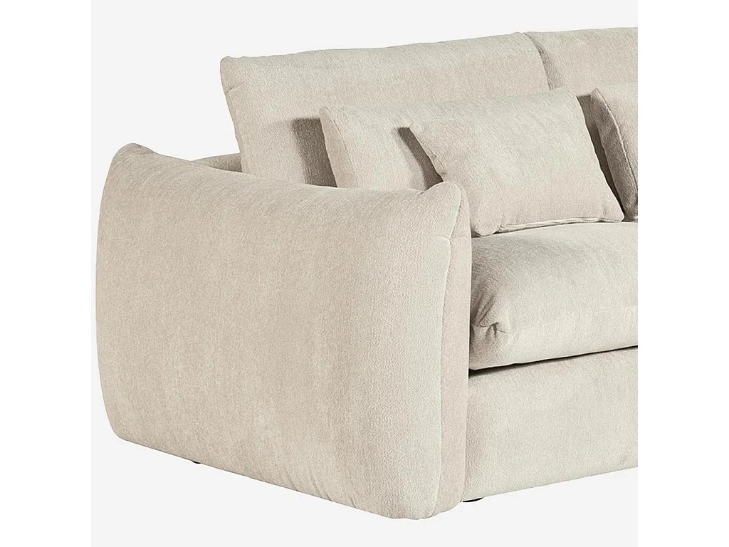 Habitat - Canapé 3 places en tissu chenille - Écru - Glenna