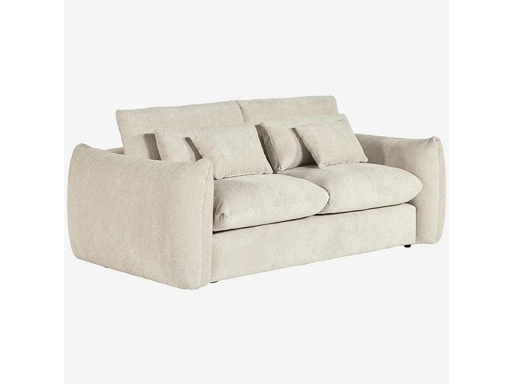 Habitat - Canapé 3 places en tissu chenille - Écru - Glenna