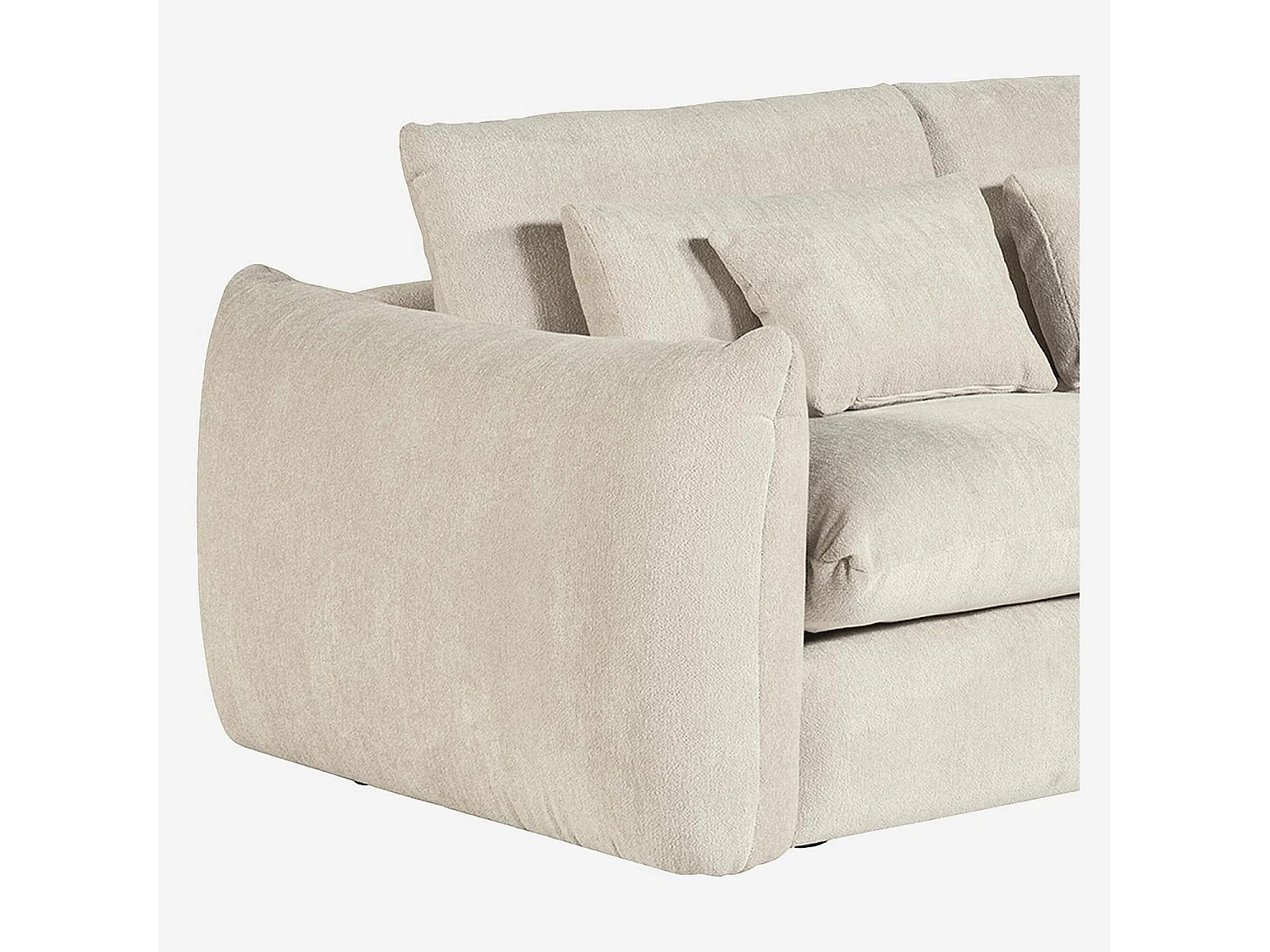 Habitat - Canapé 3 places en tissu chenille - Écru - Glenna