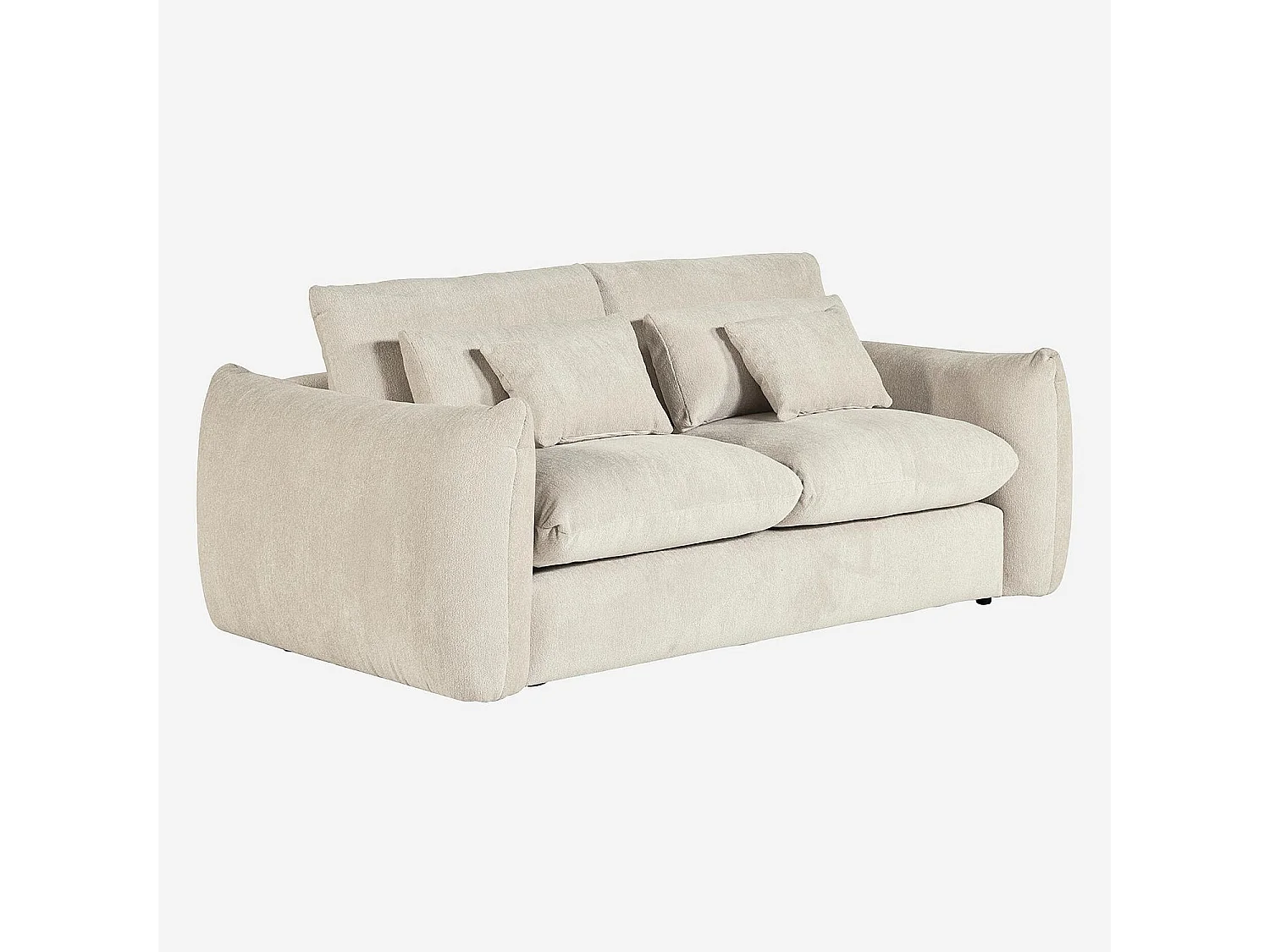 Habitat - Canapé 3 places en tissu chenille - Écru - Glenna