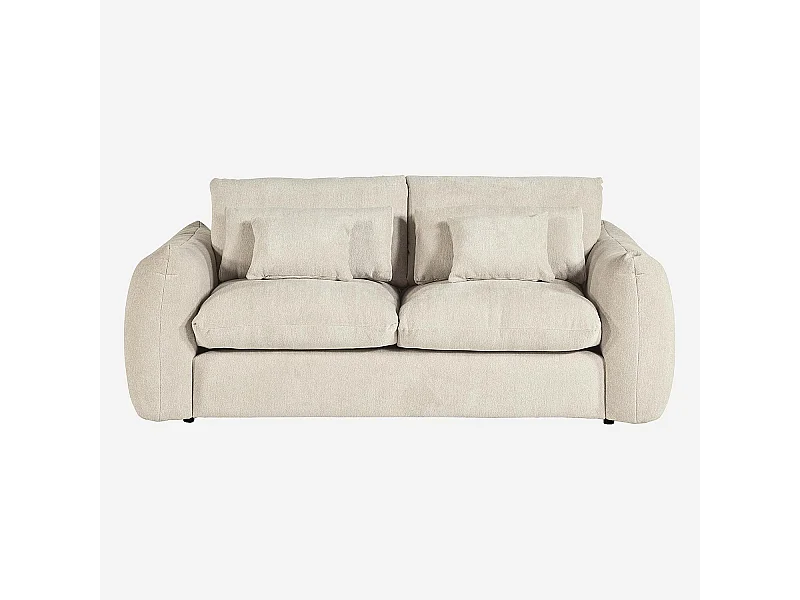 Habitat - Canapé 3 places en tissu chenille - Écru - Glenna