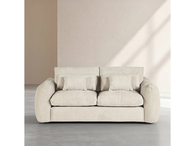 Habitat - Canapé 3 places en tissu chenille - Écru - Glenna