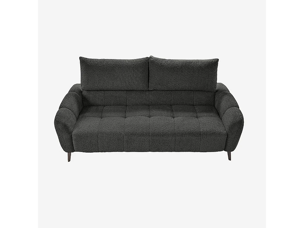 Habitat - Canapé 3 places dossier relevable déhoussable en tissu bouclette courte - Gris anthracite - Doci