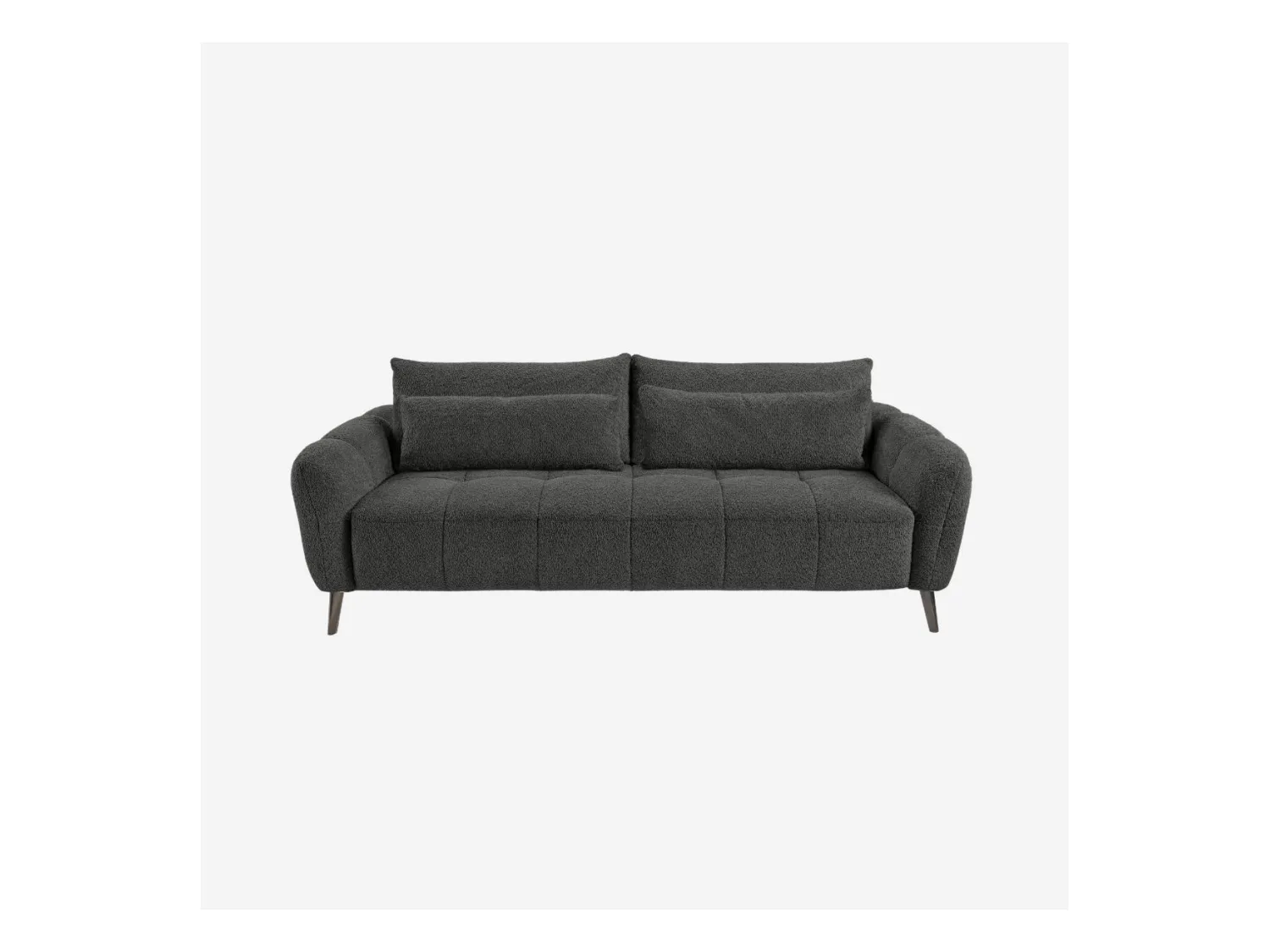 Habitat - Canapé 3 places lift up en tissu bouclette courte - Gris anthracite - Doci