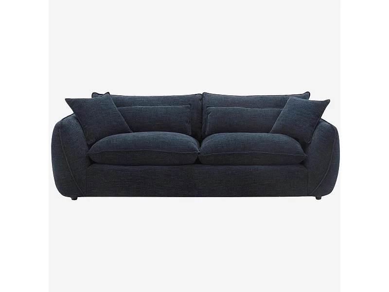 Habitat - Canapé 4 places en tissu garni de plumes - Bleu nuit - Oryel