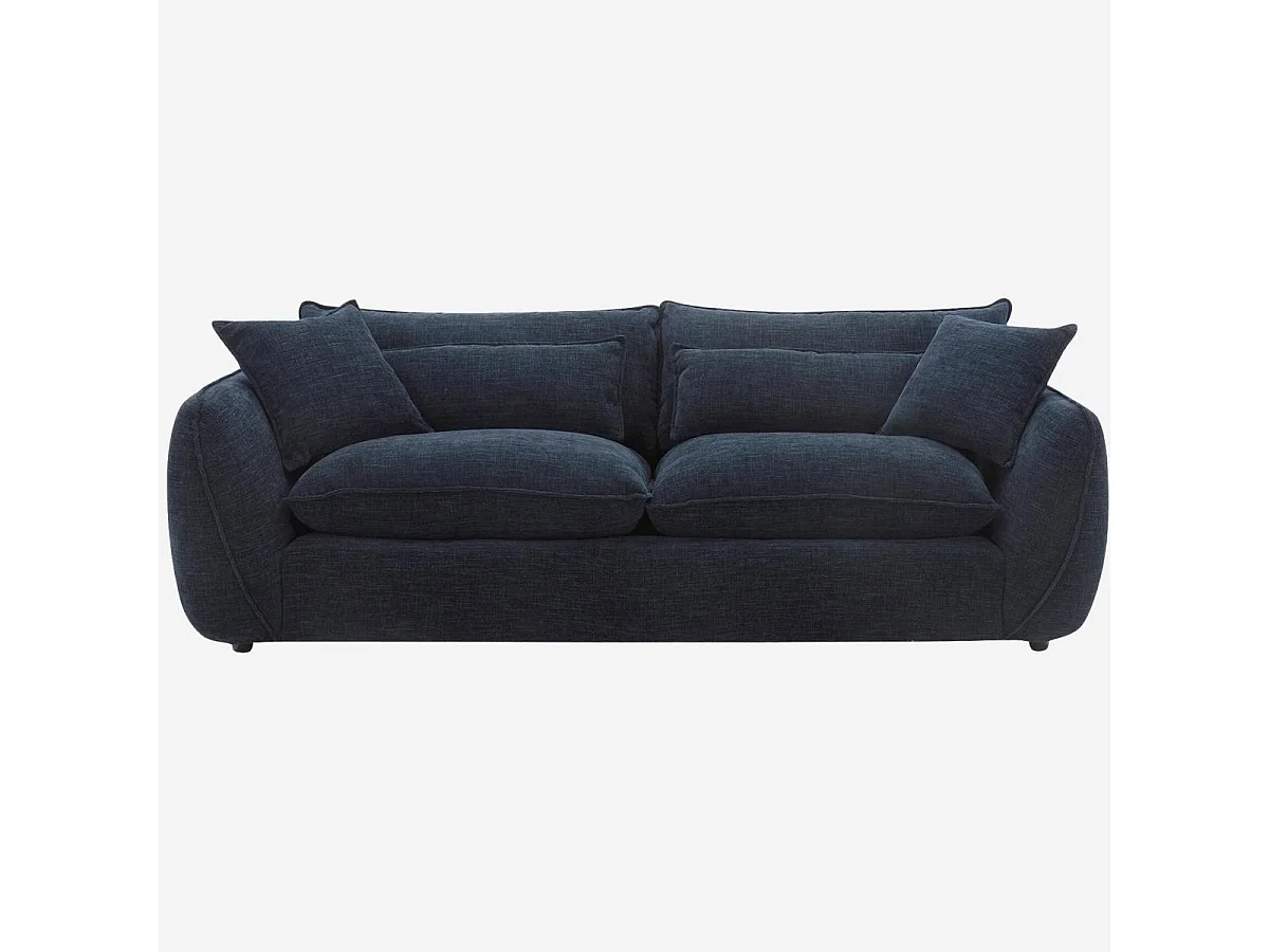 Habitat - Canapé 4 places déhoussable en tissu garni de plumes - Bleu nuit - Oryel