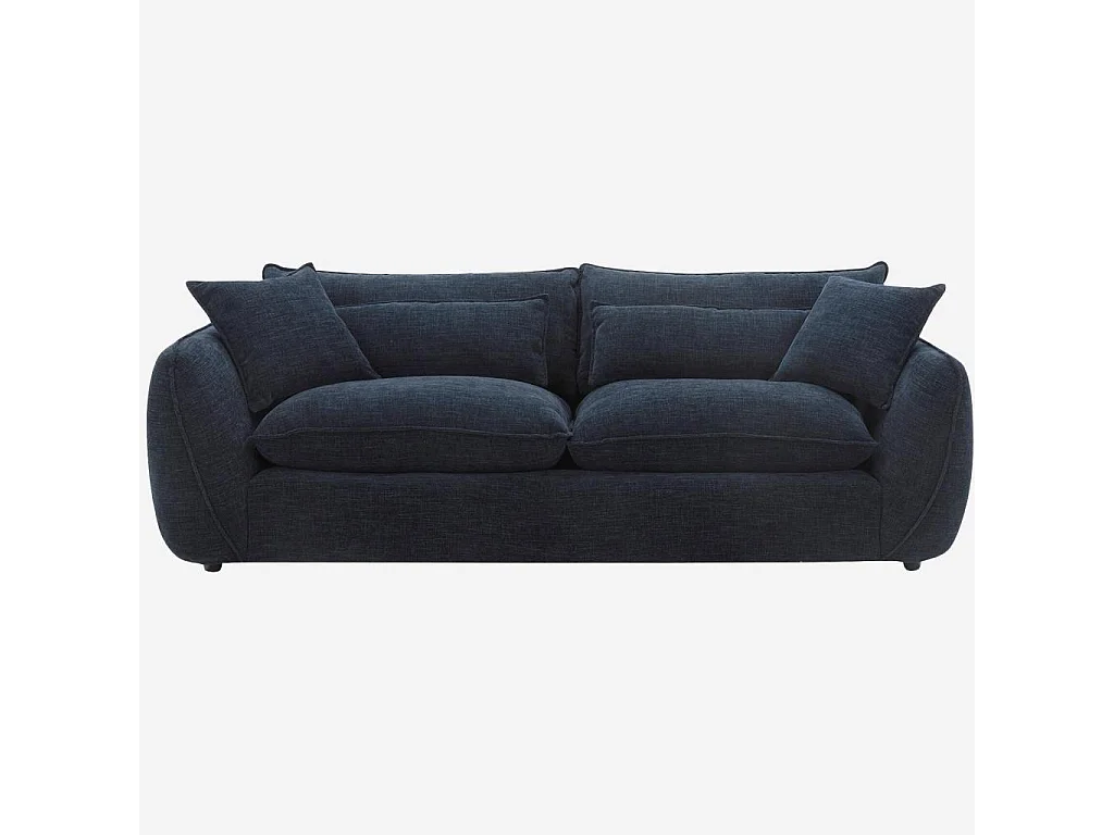 Habitat - Canapé 4 places déhoussable en tissu garni de plumes - Bleu nuit - Oryel