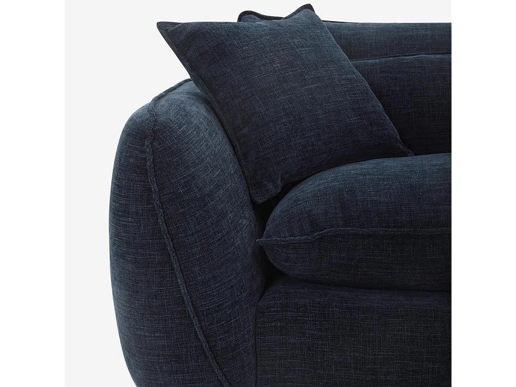 Habitat - Canapé 4 places déhoussable en tissu garni de plumes - Bleu nuit - Oryel