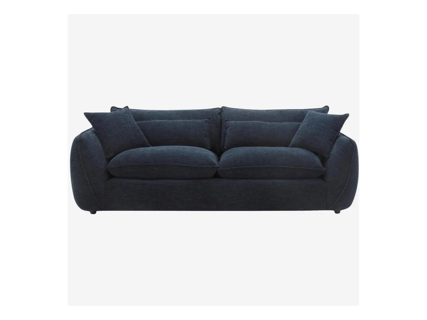 Habitat - Canapé 4 places en tissu garni de plumes - Bleu nuit - Oryel