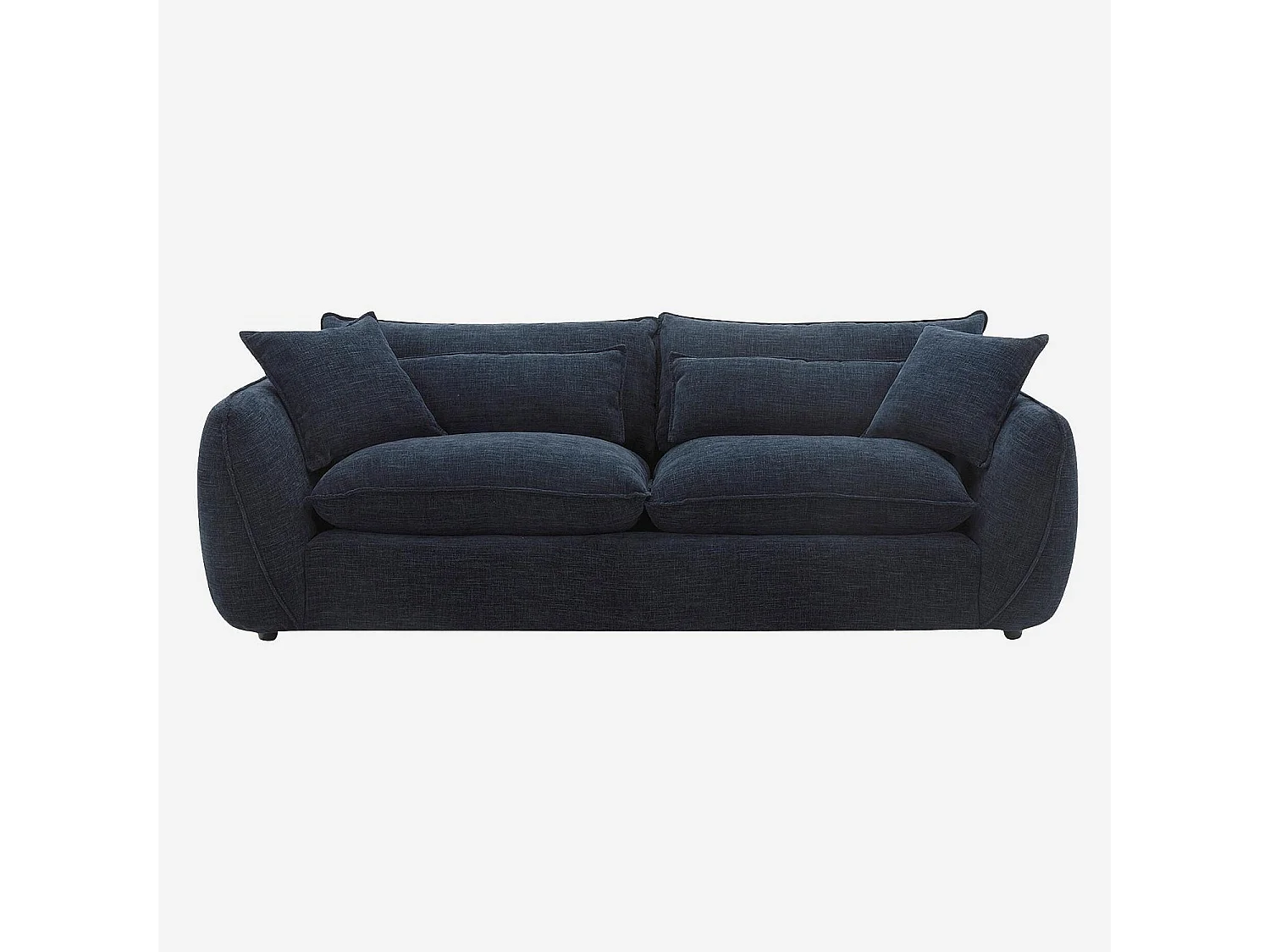Habitat - Canapé 4 places déhoussable en tissu garni de plumes - Bleu nuit - Oryel