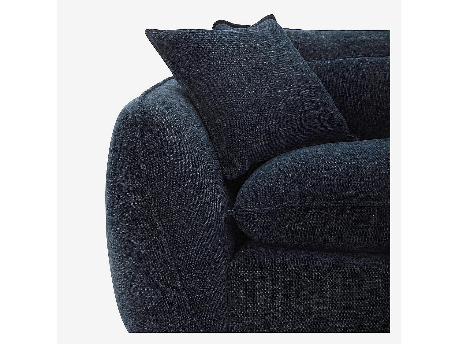 Habitat - Canapé 4 places déhoussable en tissu garni de plumes - Bleu nuit - Oryel