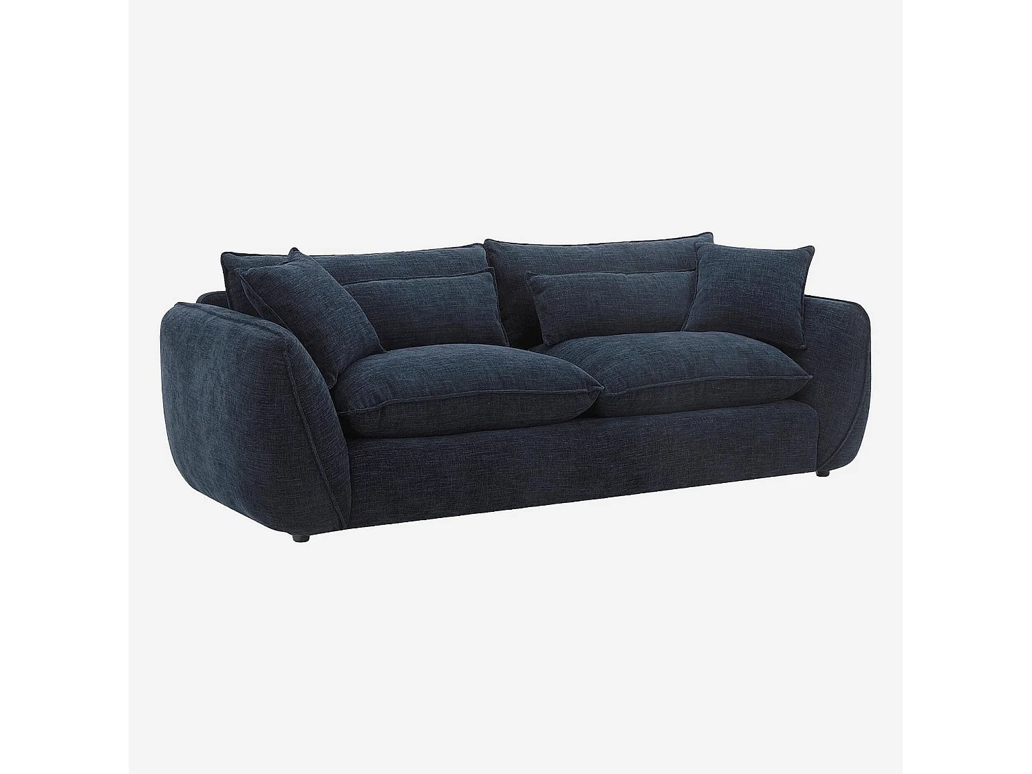 Habitat - Canapé 4 places déhoussable en tissu garni de plumes - Bleu nuit - Oryel