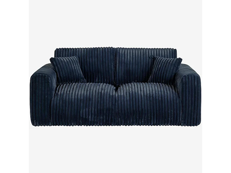 Habitat - Canapé 3 places en tissu côtelé - Bleu nuit - Aleya