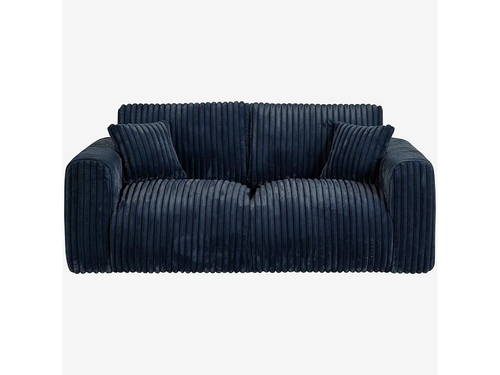 Habitat - Canapé 3 places en tissu côtelé - Bleu nuit - Aleya