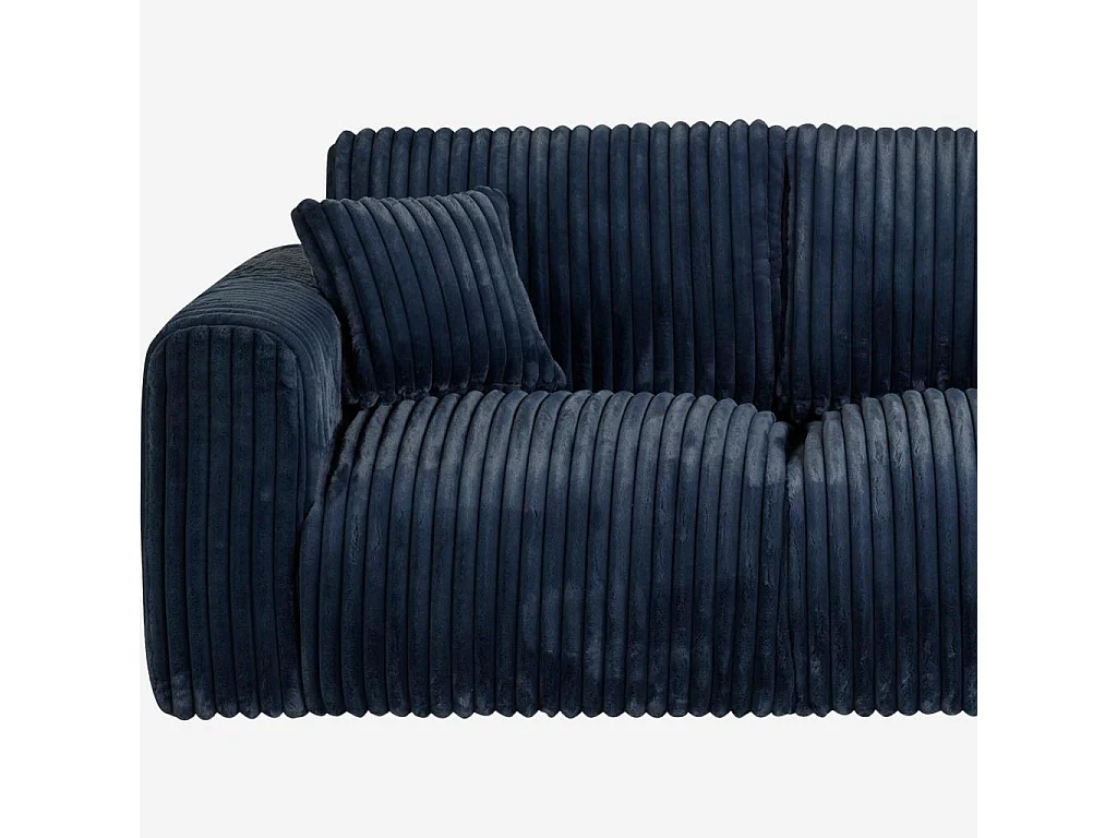 Habitat - Canapé 3 places en tissu côtelé - Bleu nuit - Aleya