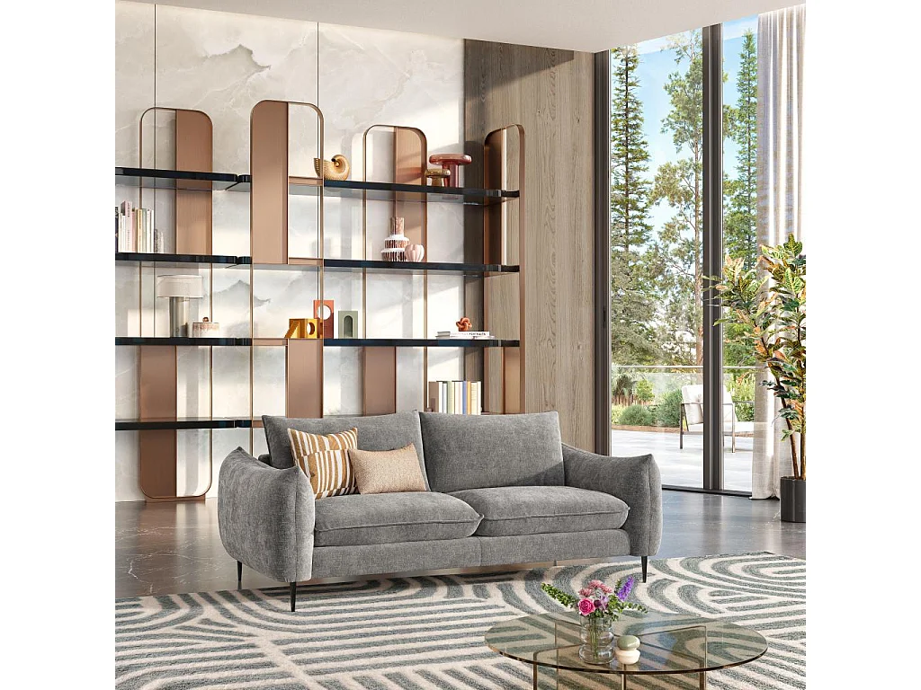 Habitat - Canapé 3 places en tissu chenille - Taupe - Ketlyn