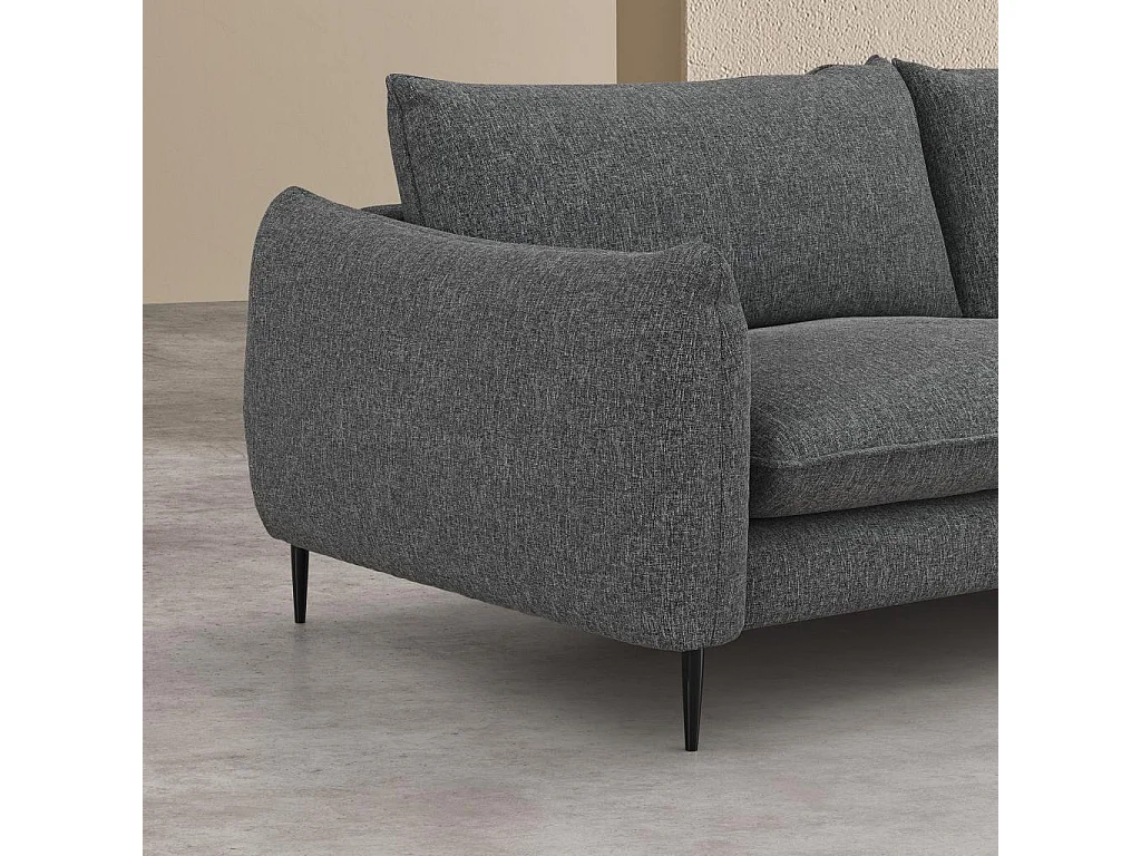 Habitat - Canapé d'angle droit en tissu - Gris chiné - Ketlyn