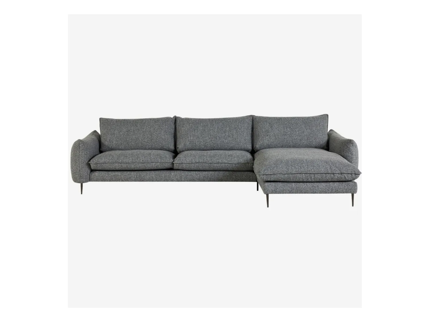 Habitat - Canapé d'angle droit en tissu - Gris chiné - Ketlyn