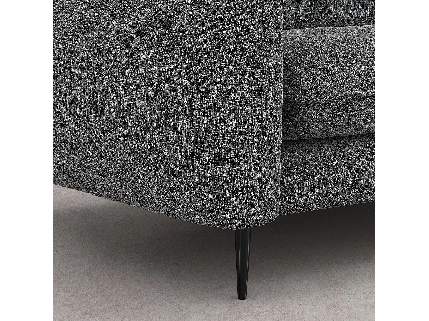 Habitat - Canapé d'angle droit en tissu - Gris chiné - Ketlyn