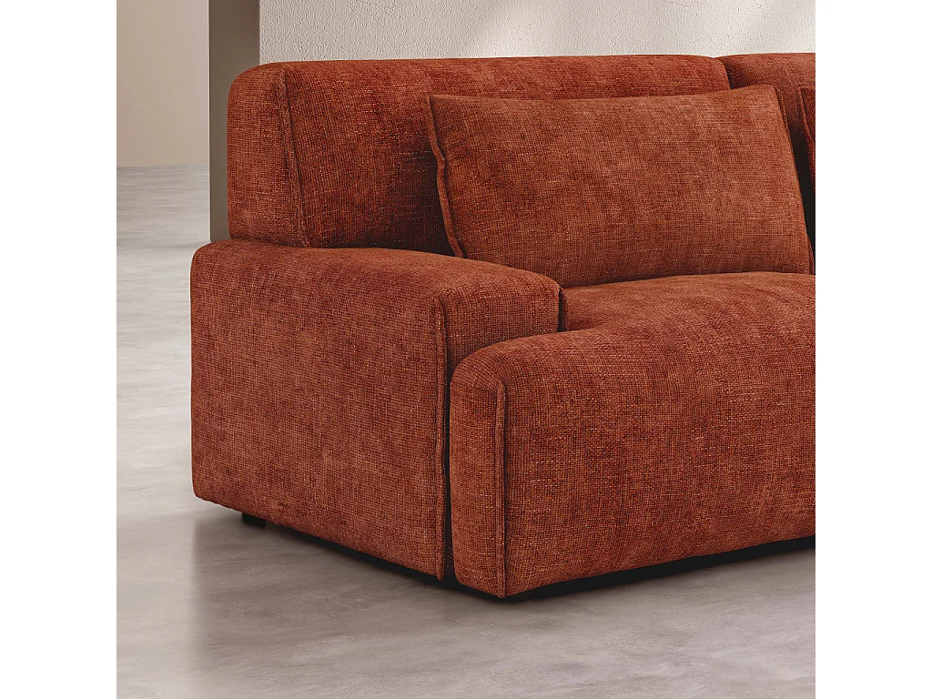 Habitat - Canapé 3 places en tissu chenille - Terracotta - Starry