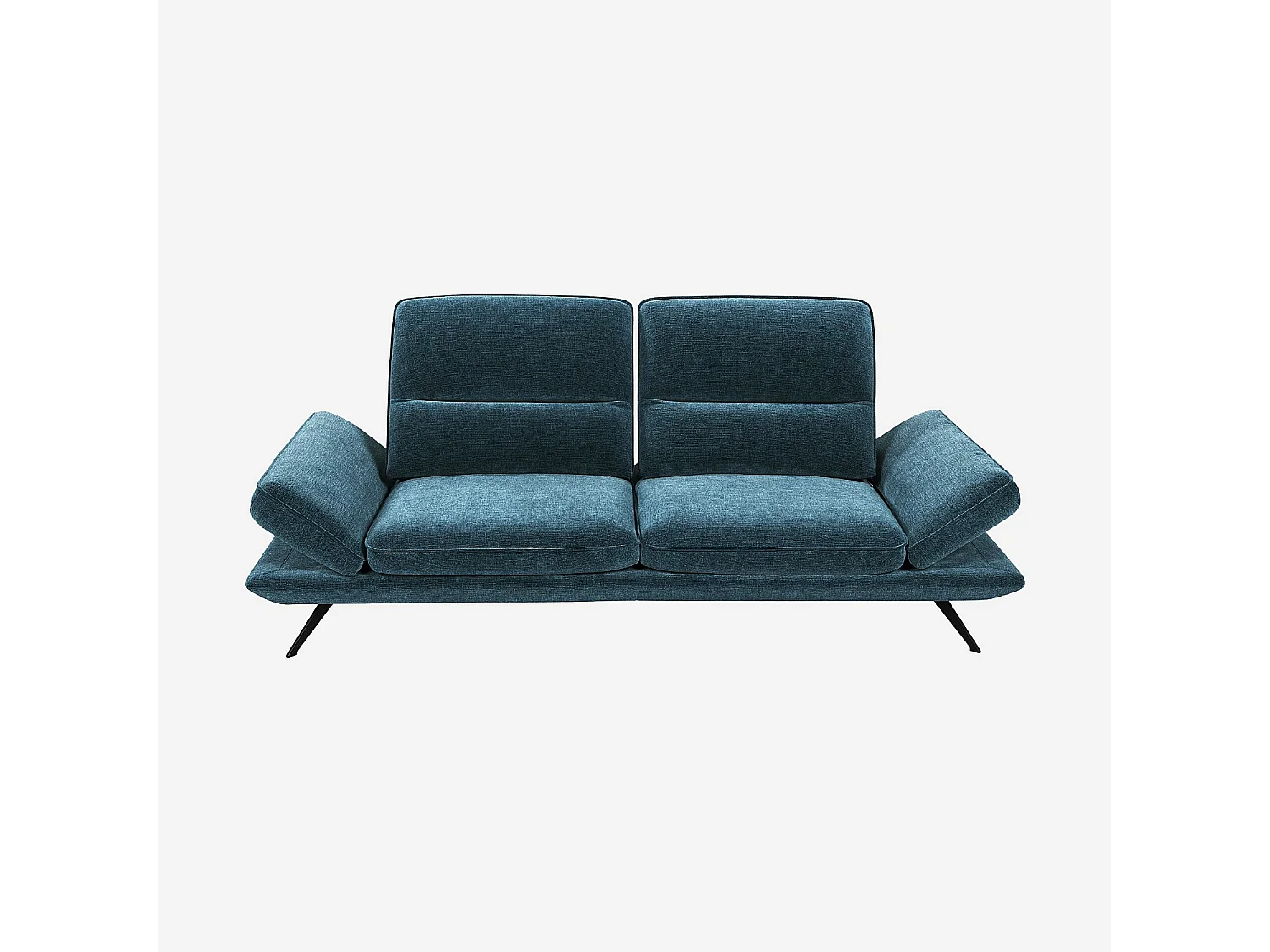 Canapé 3 places en tissu avec dossier avance-recule - Bleu canard