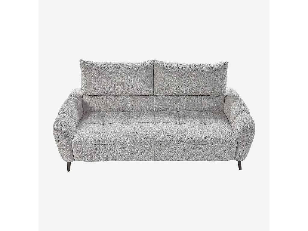 Habitat - Canapé 3 places dossier relevable déhoussable en tissu bouclette courte - Gris polaire - Doci