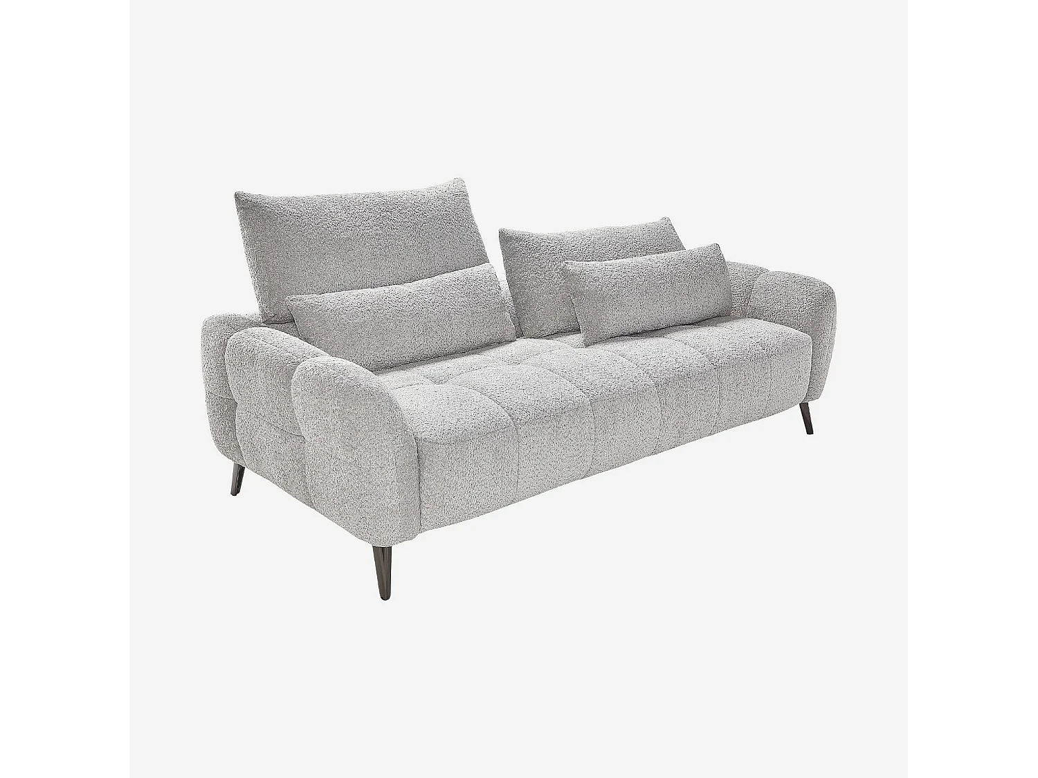 Habitat - Canapé 3 places dossier relevable déhoussable en tissu bouclette courte - Gris polaire - Doci