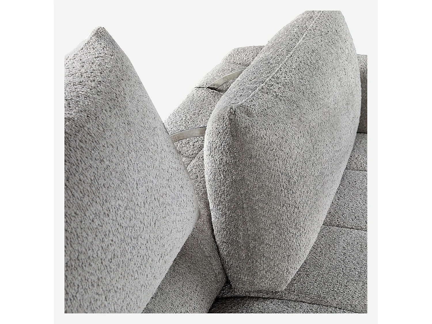 Habitat - Canapé 3 places dossier relevable déhoussable en tissu bouclette courte - Gris polaire - Doci