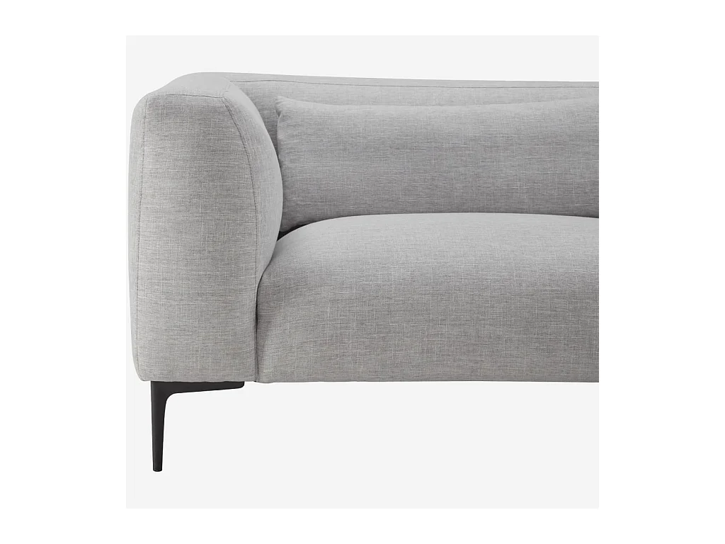 Habitat - Canapé d'angle droit avec coton et lin garni de plumes - Gris perle - Tessie