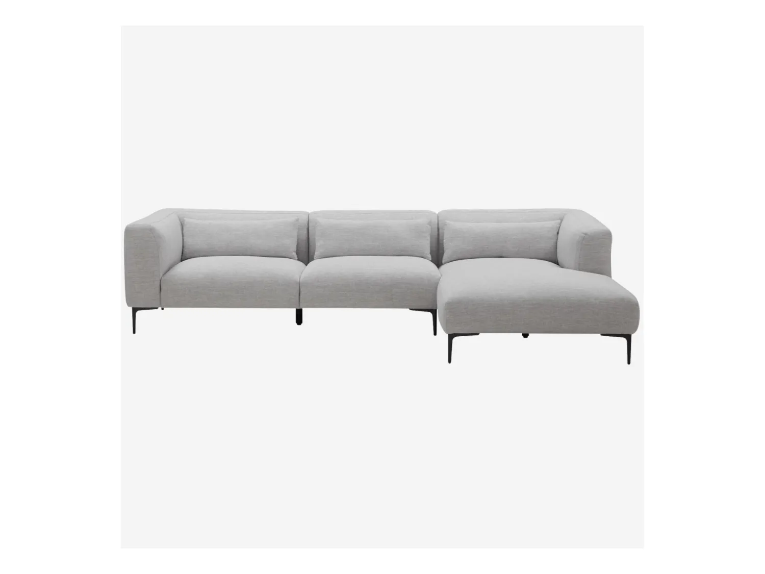 Habitat - Canapé d'angle droit avec coton et lin garni de plumes - Gris perle - Tessie