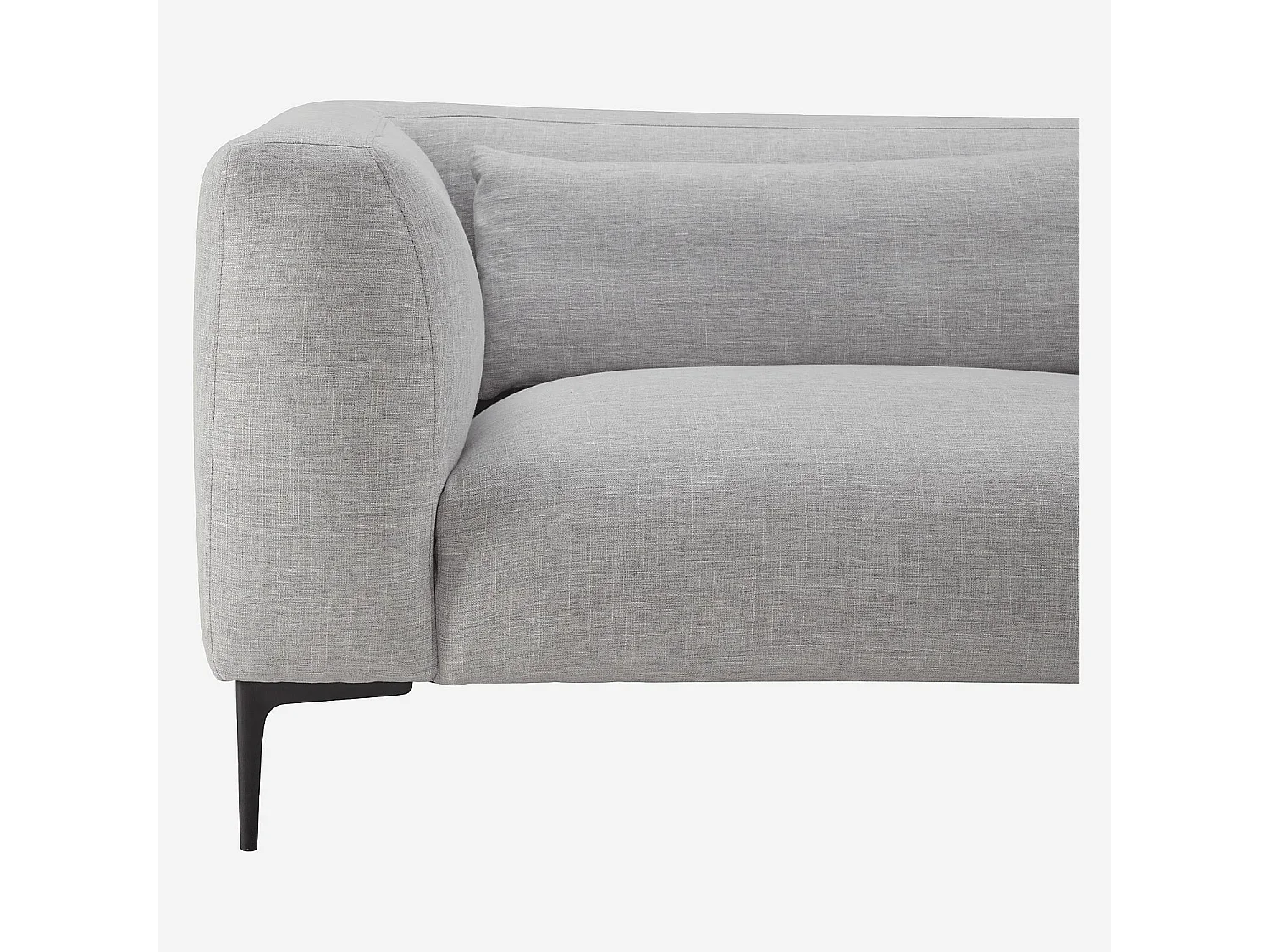 Canapé d'angle droit avec coton et lin garni de plumes - Gris perle