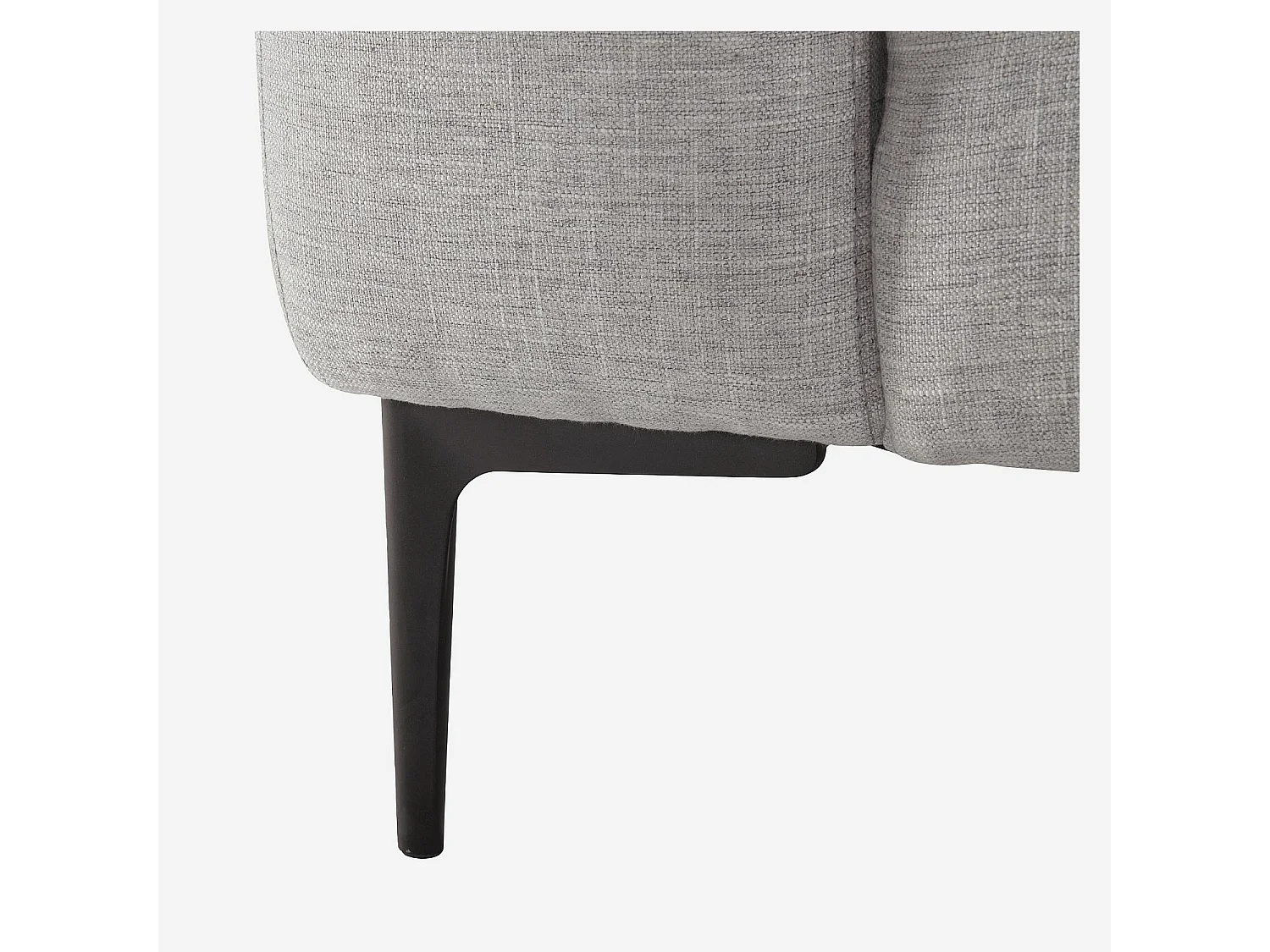 Canapé d'angle droit avec coton et lin garni de plumes - Gris perle