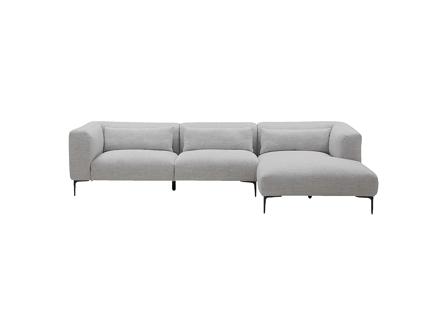 Habitat - Canapé d'angle droit avec coton et lin garni de plumes - Gris perle - Tessie
