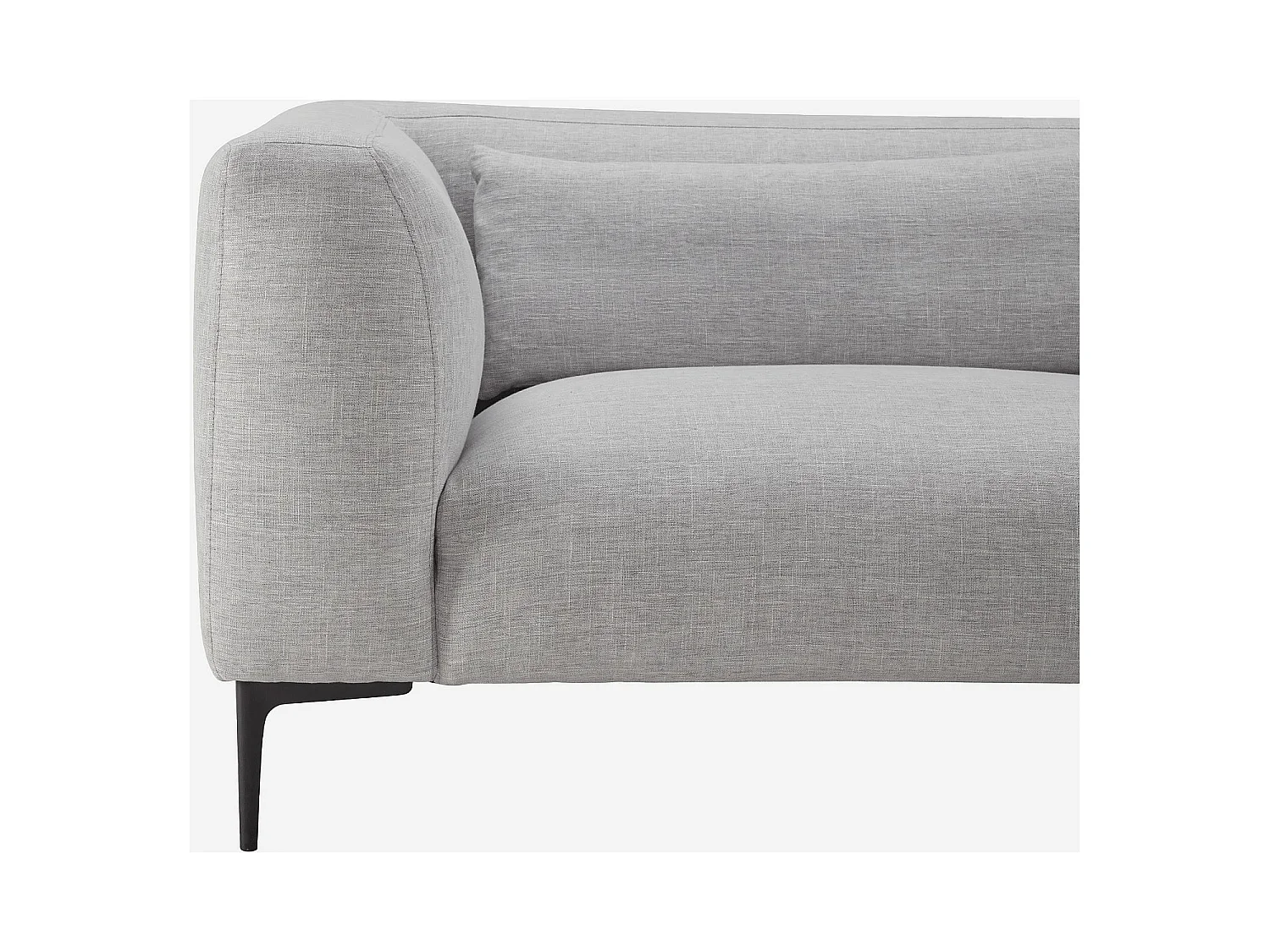 Habitat - Canapé d'angle droit avec coton et lin garni de plumes - Gris perle - Tessie