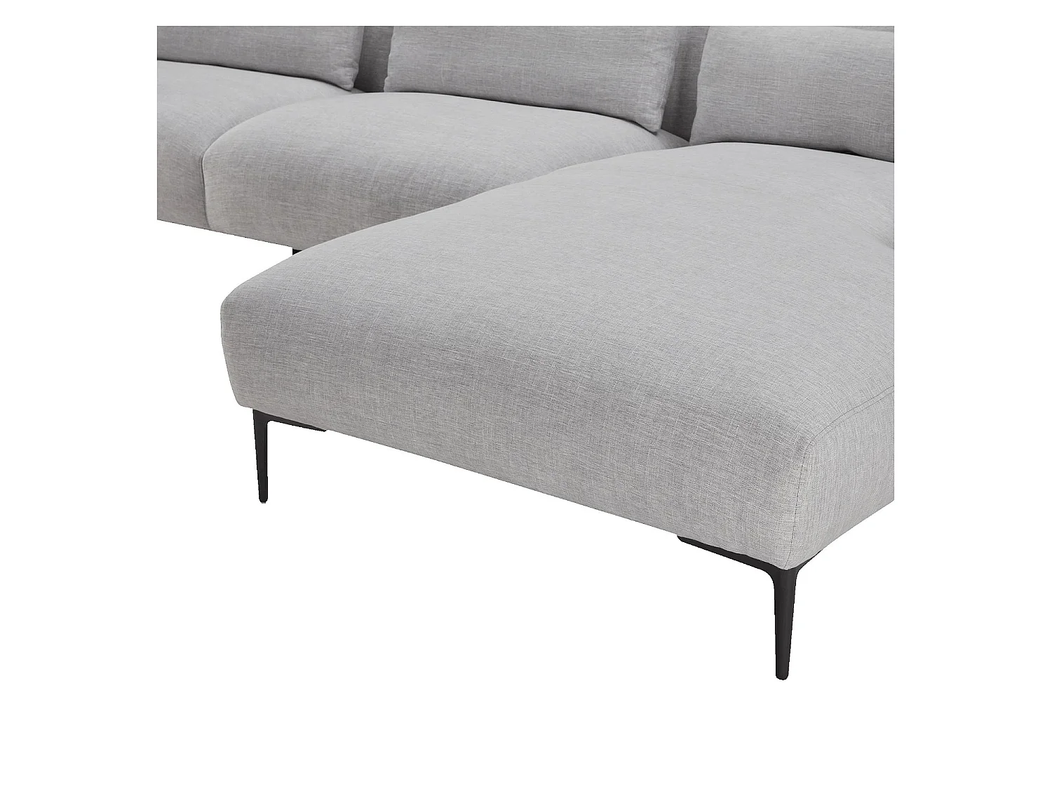 Habitat - Canapé d'angle droit avec coton et lin garni de plumes - Gris perle - Tessie