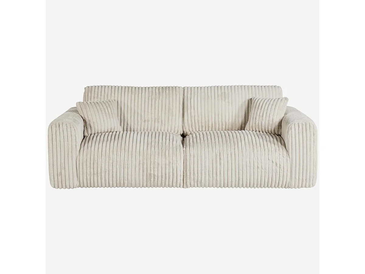 Habitat - Canapé 4 places en tissu côtelé - Beige meringue - Aleya