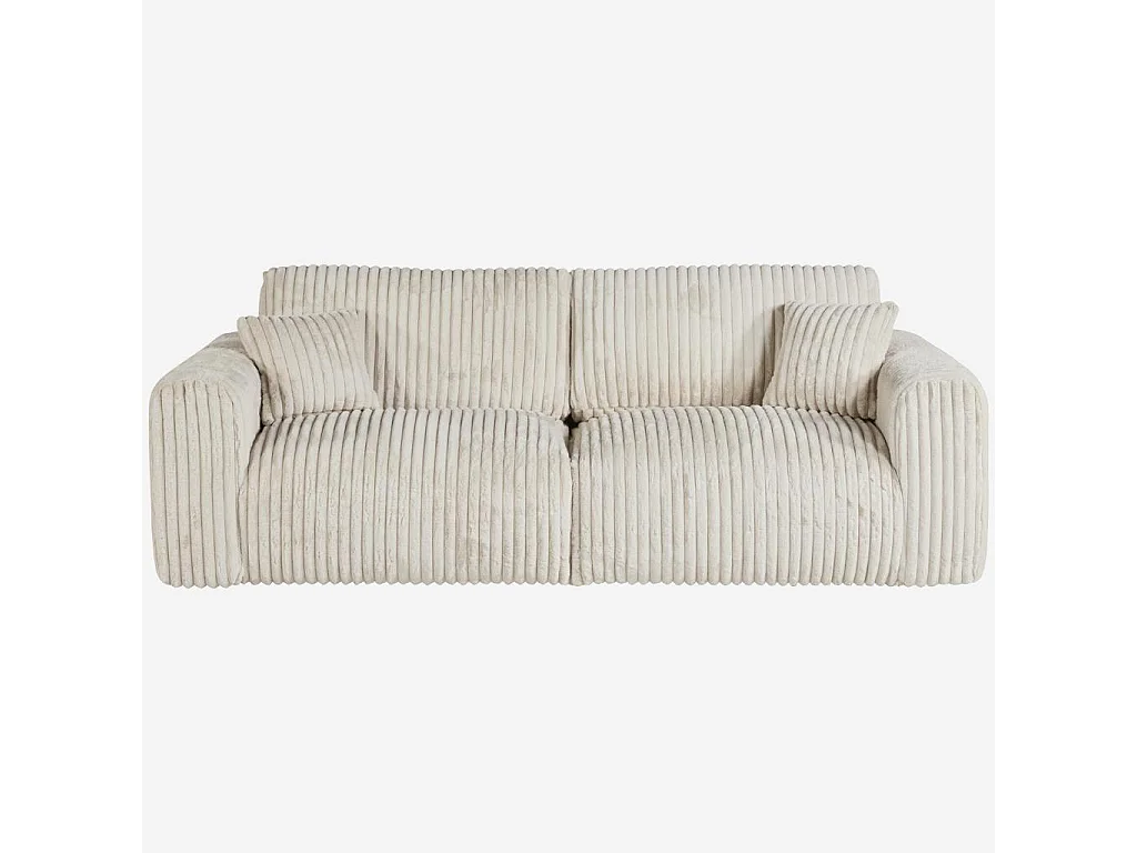 Habitat - Canapé 4 places en tissu côtelé - Beige meringue - Aleya