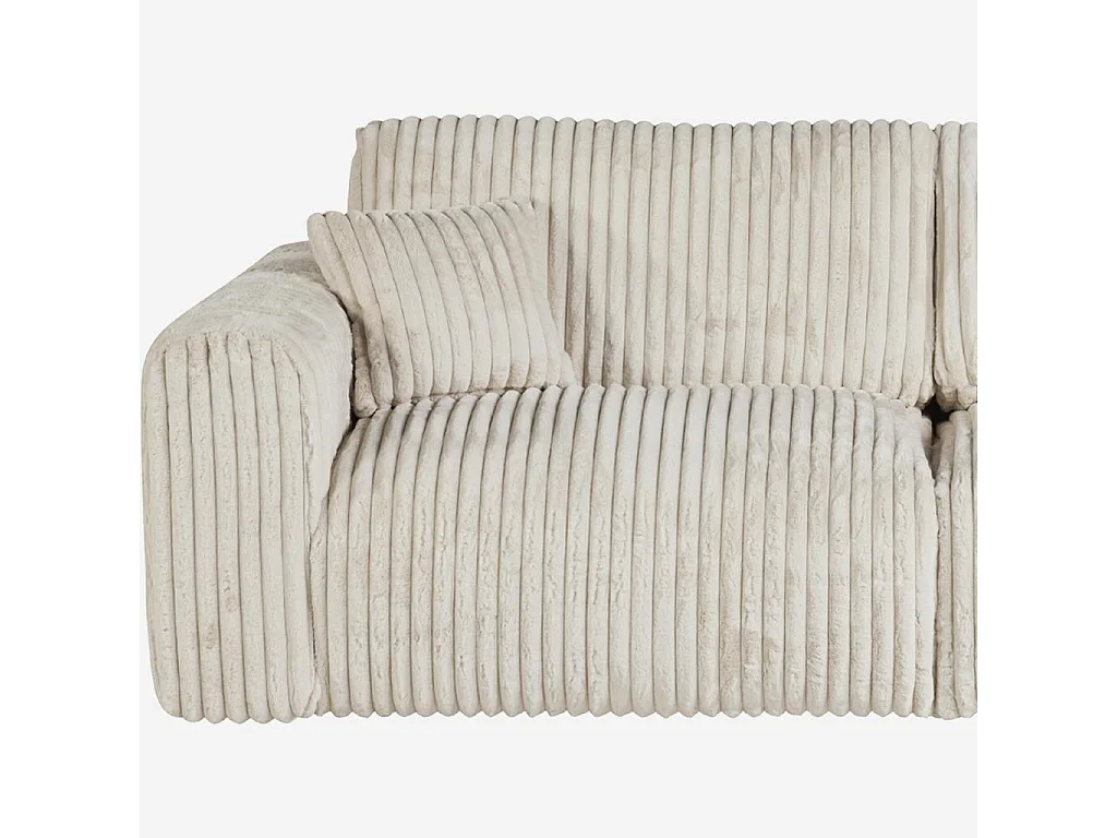 Habitat - Canapé 4 places en tissu côtelé - Beige meringue - Aleya